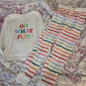 Target Wondershop Kids Christmas Pajama Set with Colorful Stripes Size M